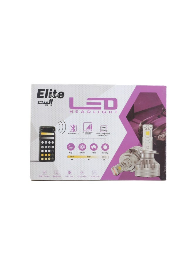 إليت لمبة أمامية LED للسيارة H4 بتحكم بلوتوث ذكي - Image 1